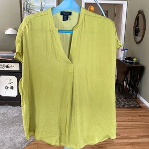 Chartreuse polyester blouse
